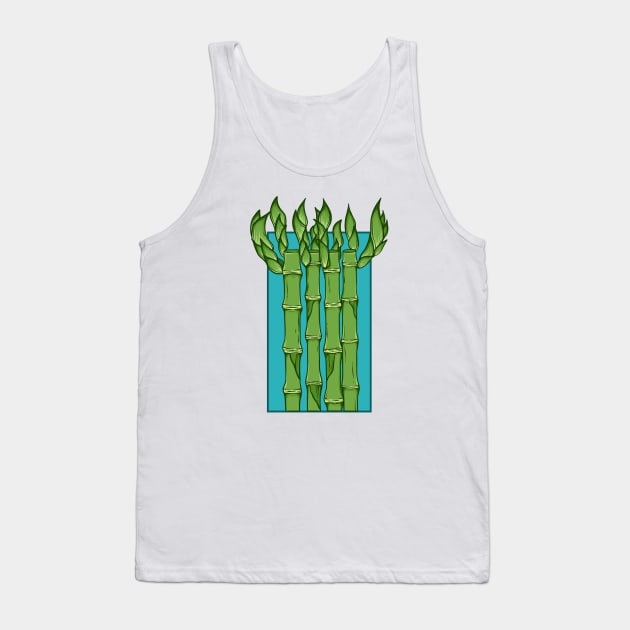 Vintage doodle illustration of Bamboo Tree Tank Top by Wahyuwm48